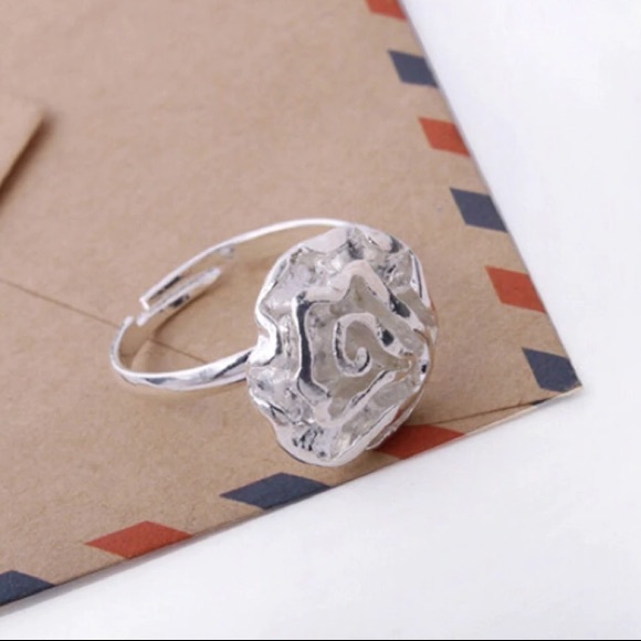 NEW💙💎🌹MODERN ROSE🌹💎💙ADJUSTABLE SILVER PLATED - Picture 5 of 7